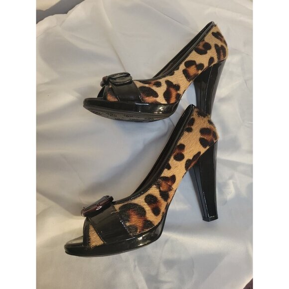 ISOLA  Animal Hair Print Buckle Front 7.5 Mobwife‎ Sexy NWOT Maximalist Party - Picture 5 of 11